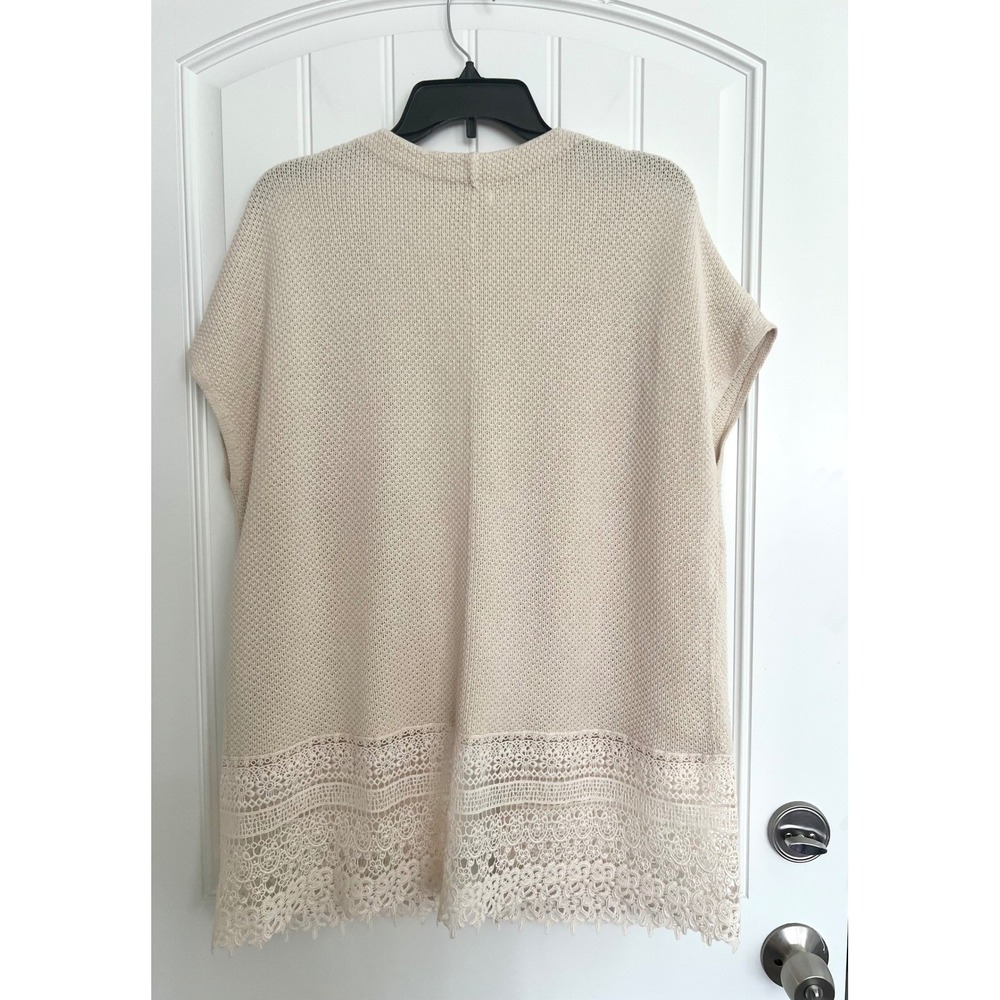Maurices Women's Size S/M Cream Open Front Sleeveless Cardigan Boho Hippie Vest - Picture 5 of 8